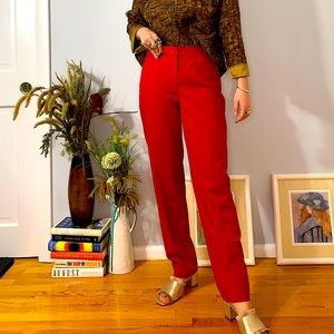 Talbots Red Heritage Wool Flat Front Pants Size 4